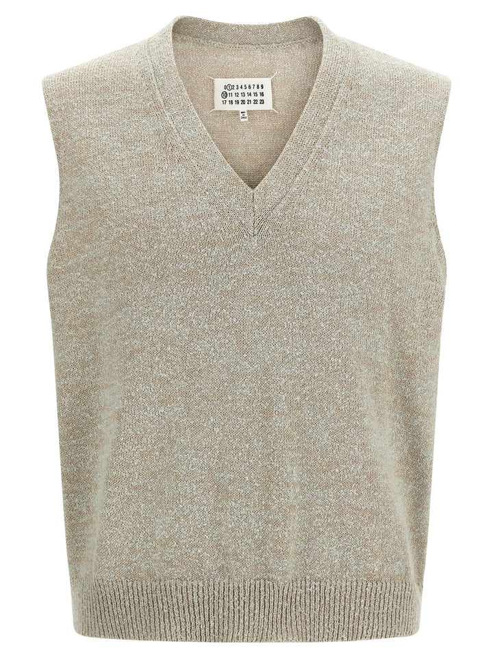 Maison Margiela Bouclé Knit Vest Gilet - Beige | 8286bc1712fd656b9d74d48926c8e263a87cdbab