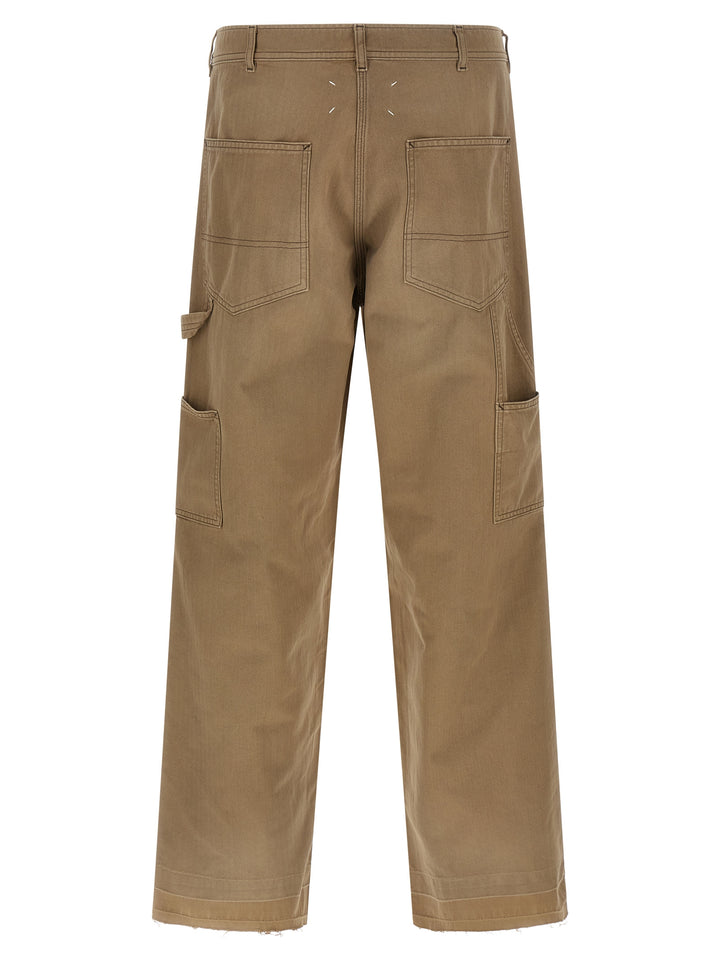 Maison Margiela Herringbone Trousers Pants - Beige | 3056643dbdf603a4e1c4b2a6472e472aac6b27a2