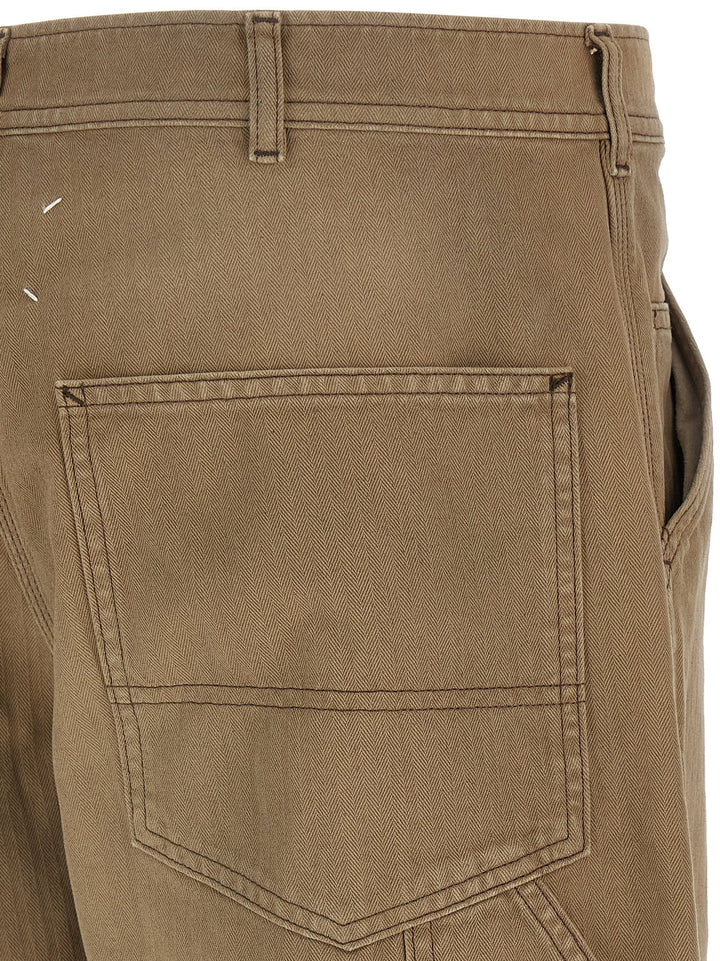 Maison Margiela Herringbone Trousers Pants - Beige | d30059fedebf643c07cb1c0b81377b091b96bac7