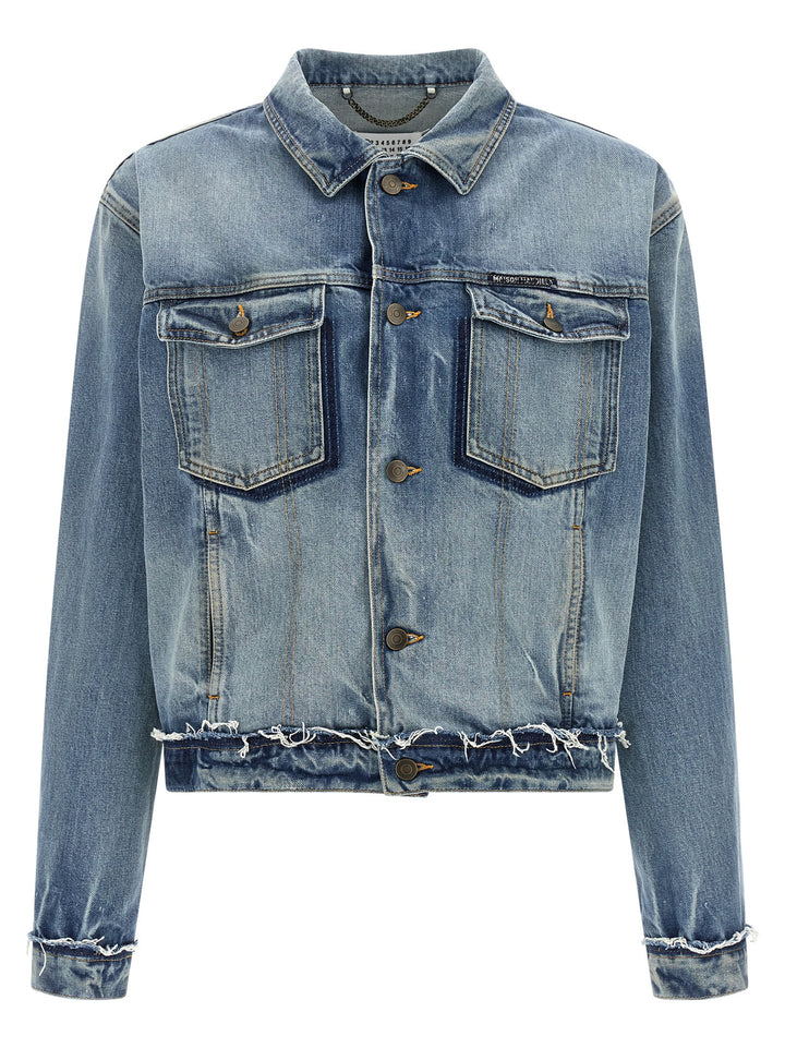 Maison Margiela Denim Jacket Puffer Jackets - Light Blue | 6ff89d100265e114343eb76b677dfef173153d1d