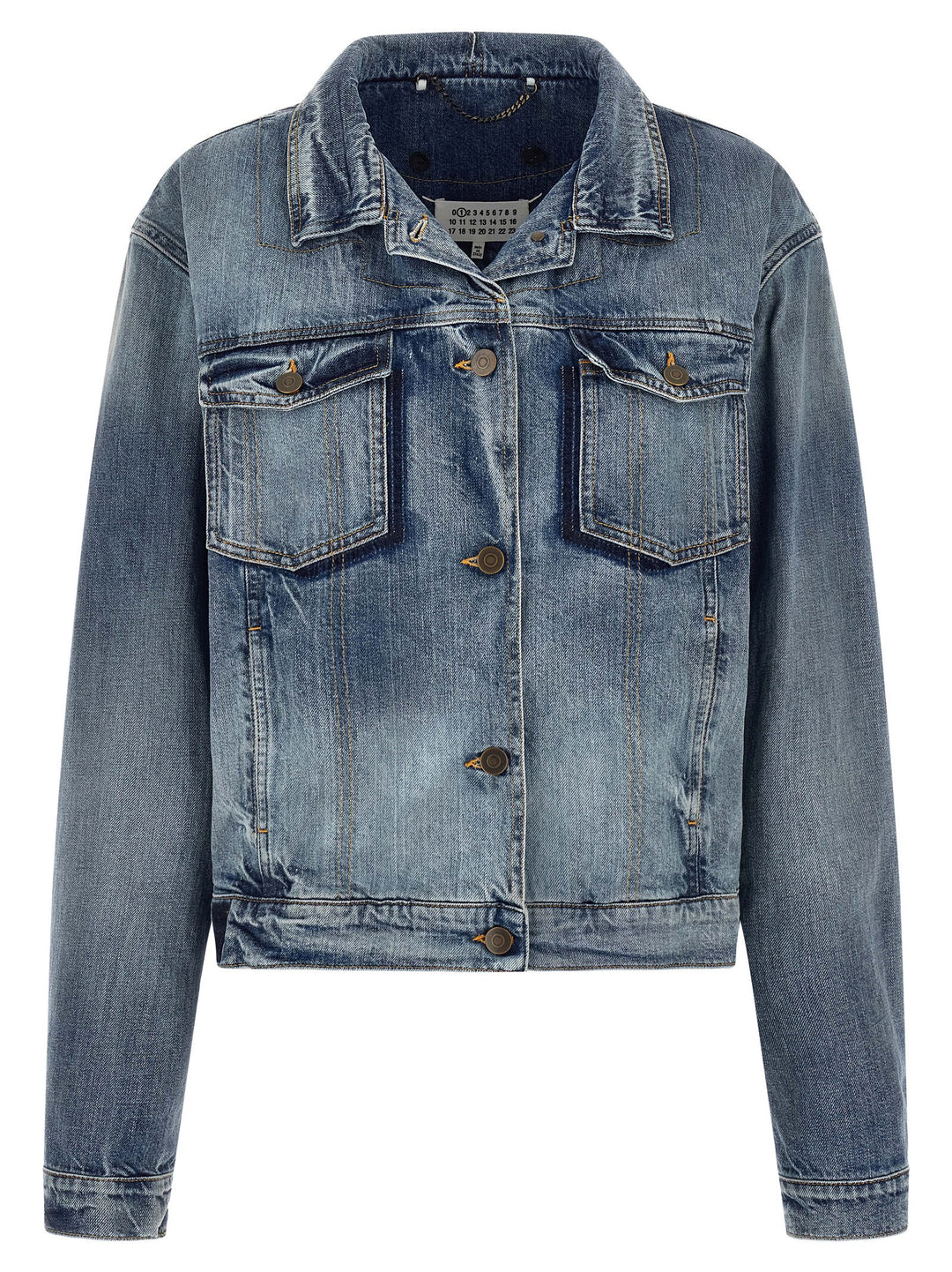 Maison Margiela Folded Collar Puffer Jackets - Blue | 68f0bd9349a02565b4d83ac7f418a9b76bf5405a