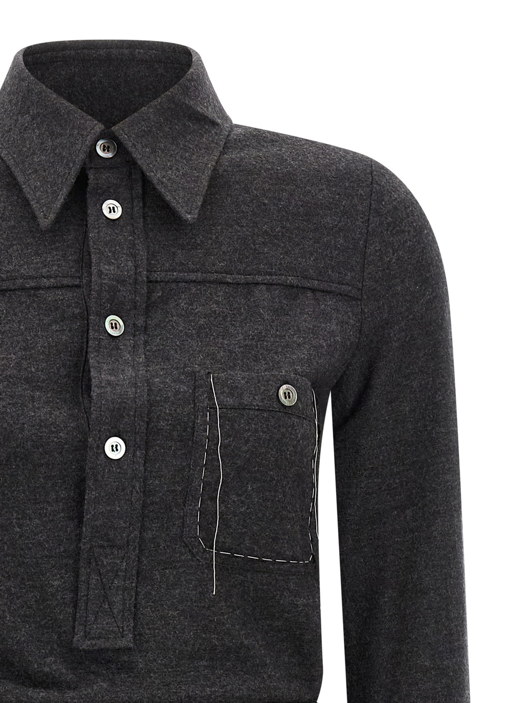 Maison Margiela Shirt Dress Dresses - Gray | 92331f80b3a541eadeb6ba3593c7fa4bc11ce811