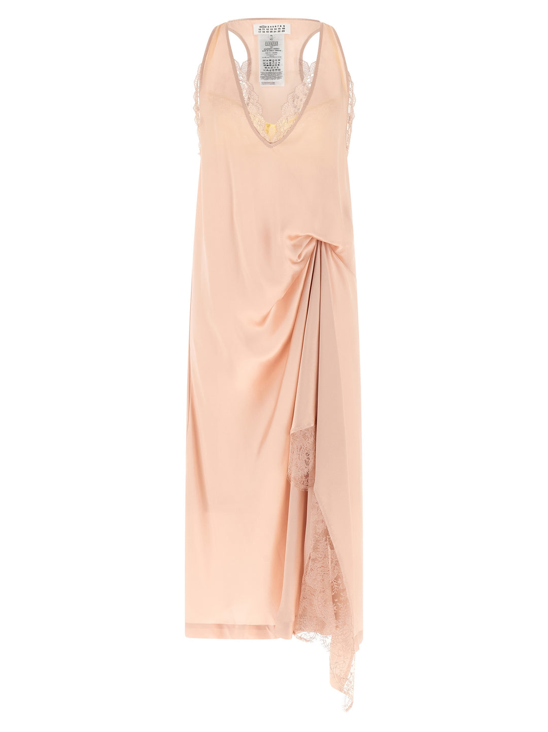 Maison Margiela Silk Lace Slip Midi Dress Dresses - Pink | 66deadc34dd272efed2d899fb8d0fd6f70e278eb