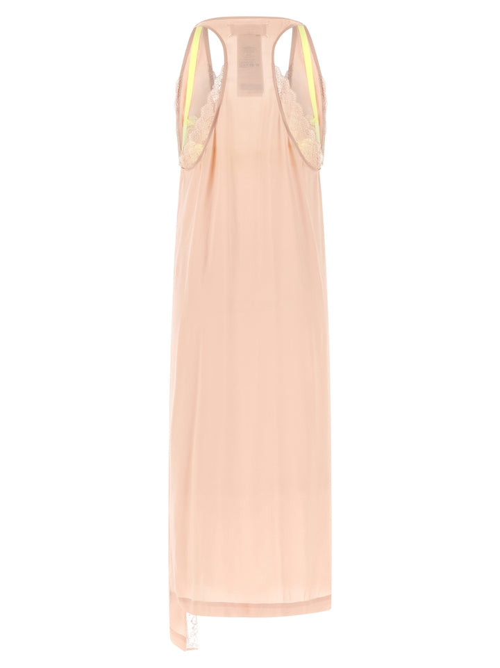 Maison Margiela Silk Lace Slip Midi Dress Dresses - Pink | ff835980c744fcf6fb3279ec019c177d15910ae9