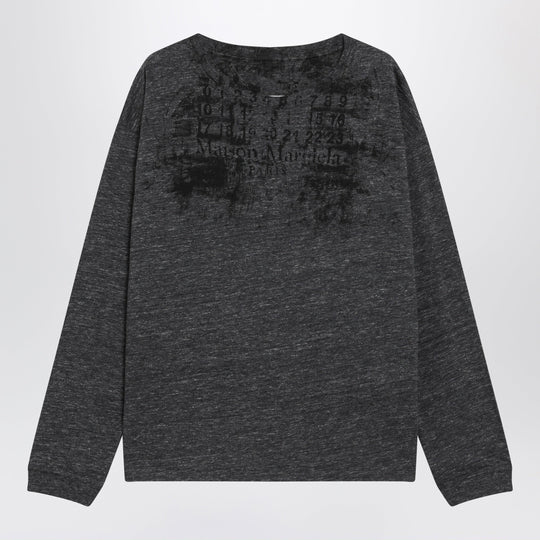 Long-Sleeve Cotton T-Shirt In Dark Grey