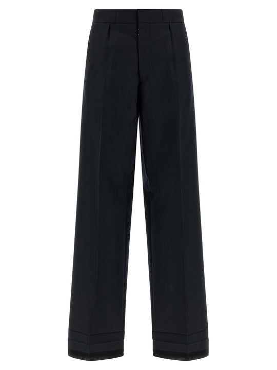 Herringbone Trousers Pants Black