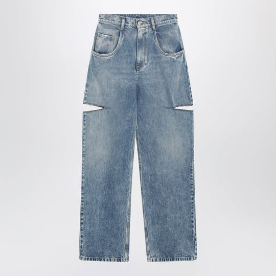 Loose Blue Jeans With Drawstrings