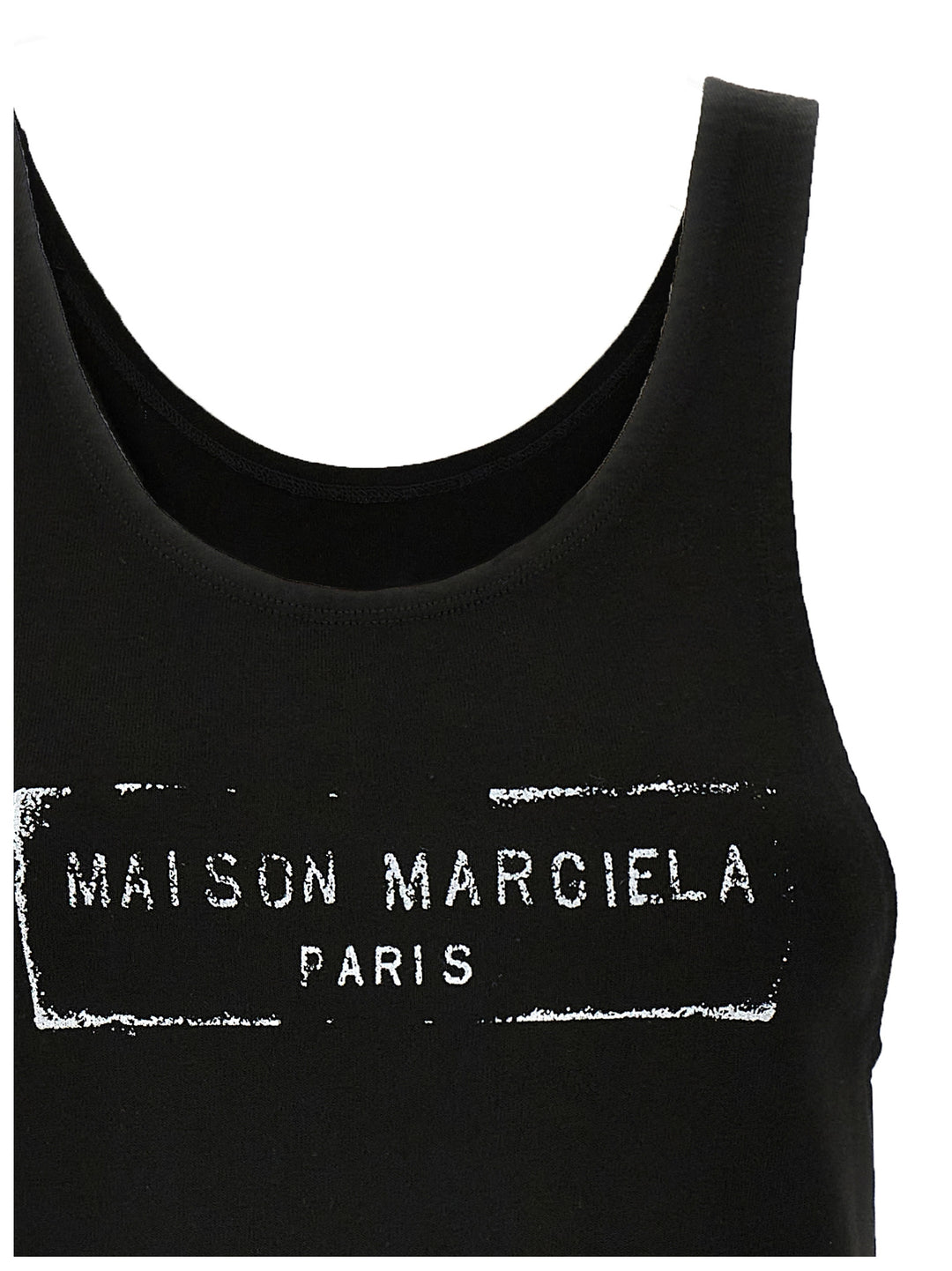 Maison Margiela Logo Tank Top Tops - Black | 81a4ee0e3d5ac5ffd3d4056bb39fc67b51a5d6a7