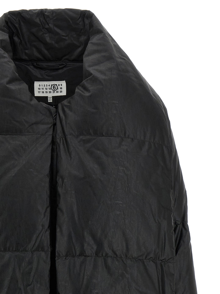 Mm6 Maison Margiela Scarf Down Jacket Puffer Jackets - Black | 7f3ca3c391f2249b08dd6d484fd1ee78b100584b