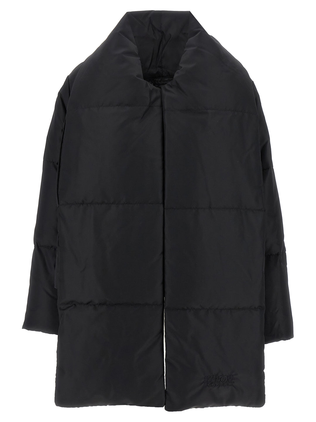 Mm6 Maison Margiela Scarf Down Jacket Puffer Jackets - Black | d384ae758fbdd9aee25fe23f01b6310f28e49e44