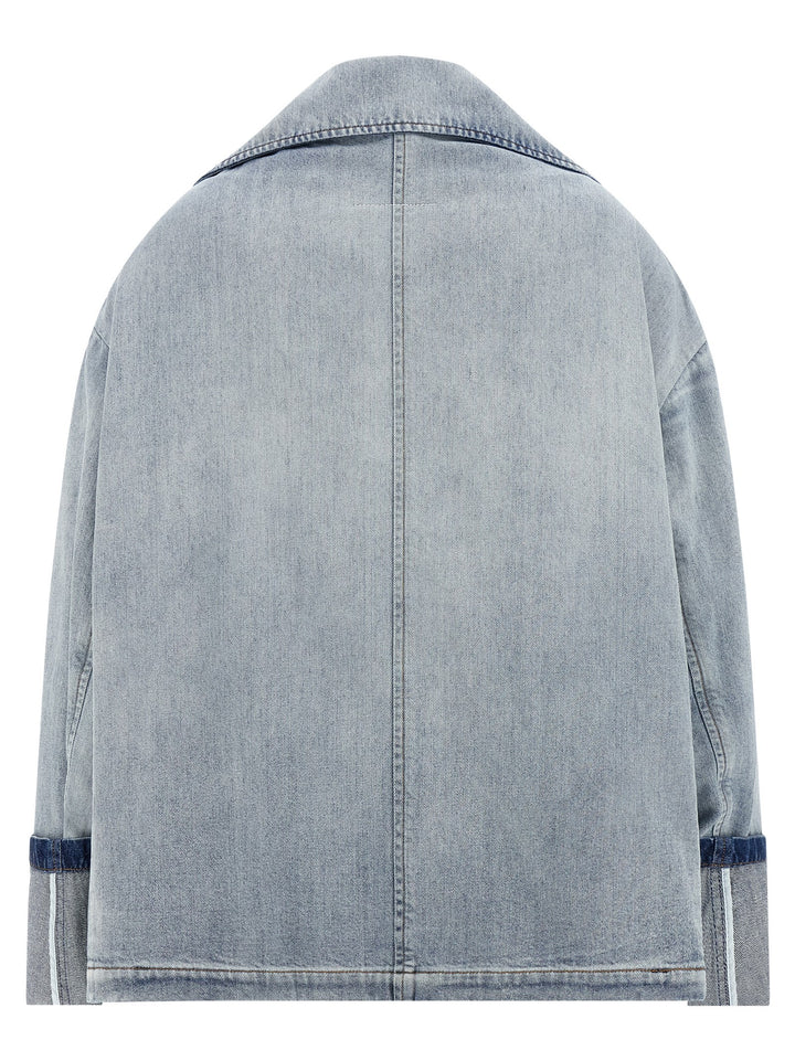 Mm6 Maison Margiela Double-Breasted Jacket Puffer Jackets - Light Blue | 413aa313204e3b18161eaa8154933e5f0cdd319a