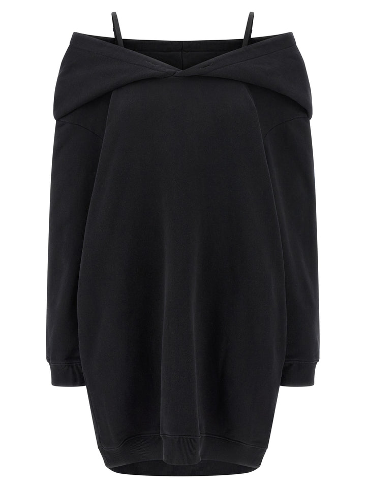 Mm6 Maison Margiela Off-Shoulder Hooded Dress Dresses - Black | d81705234a4879e7ca0fb3bbca1332cf1469e067