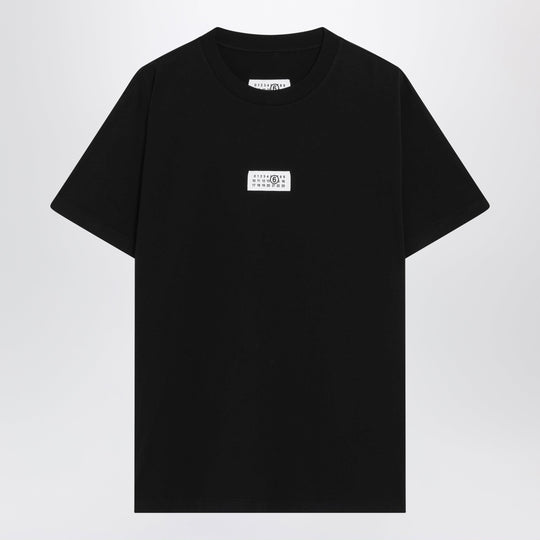 Black Cotton Jersey T-Shirt With Logo Patch