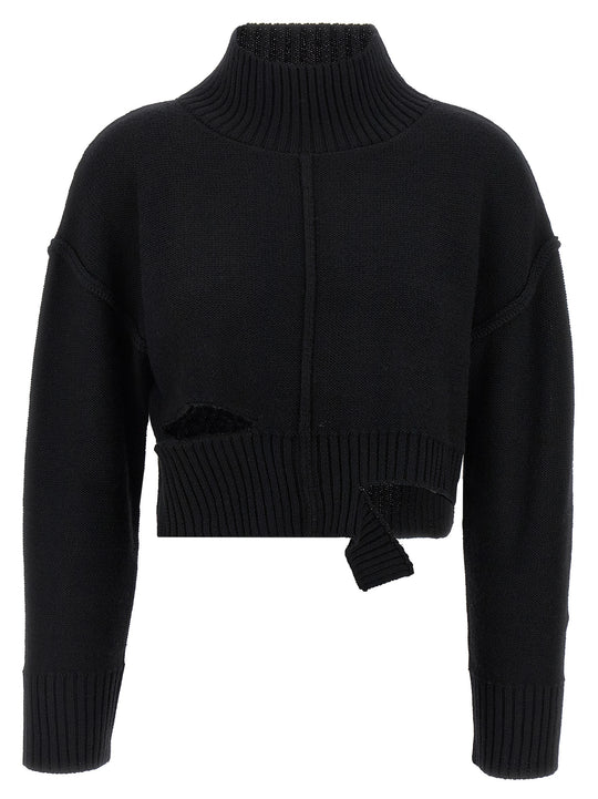 Distressed Sweater Sweaters And Cardigans Black