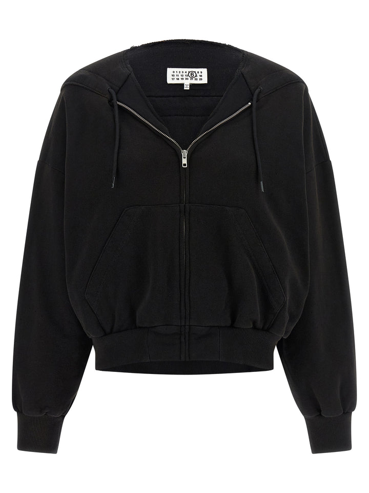 Mm6 Maison Margiela Trompe L'oeil Hoodie Sweatshirt - Black | 903b5117c68b0413833765387a45daebb9fe50df