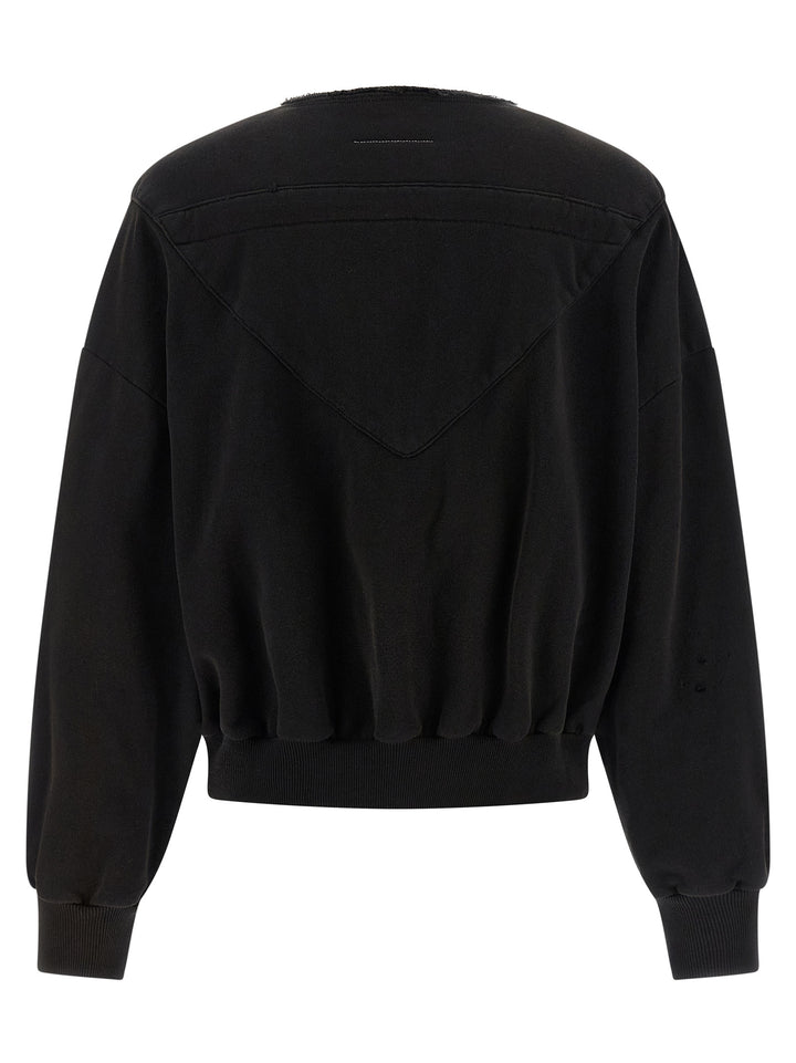 Mm6 Maison Margiela Trompe L'oeil Hoodie Sweatshirt - Black | 4a42b53d50423ec3213f4ecc0b65571d19e8b40c