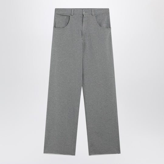 Grey Mélange Cotton Trousers