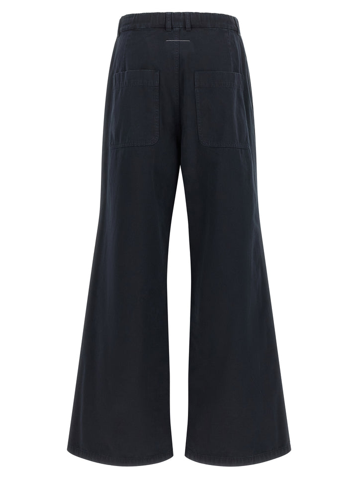 Mm6 Maison Margiela White Stitch Line Pants - Blue | 3a97ccc6abd6cd41da5befe6edd873eb127e4350