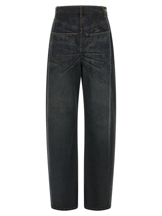 Asymmetrical Structure Jeans Blue