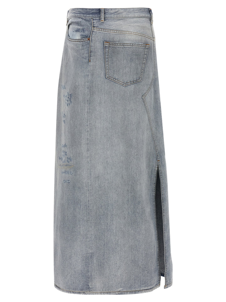 Mm6 Maison Margiela Asymmetrical Construction Skirt Skirts - Light Blue | 3c37d660a3ea5222288466b29a102ef7064028c9