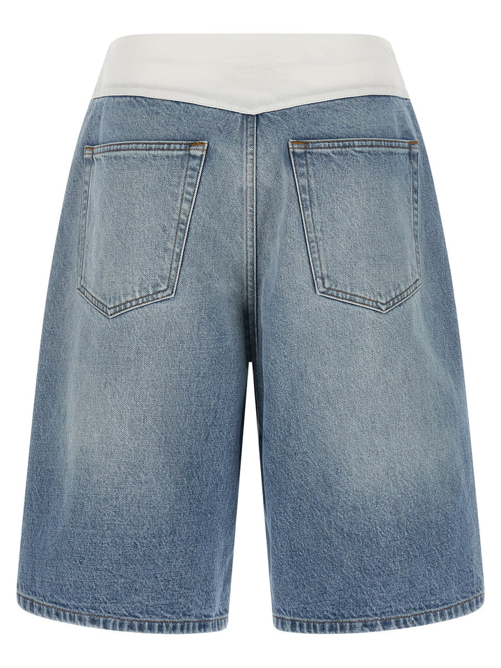 Mm6 Maison Margiela White Carré Bermuda Shorts Bermuda and Short - Light Blue | aa4523573d164db9ea3a6a4f269db615d3cd19e0