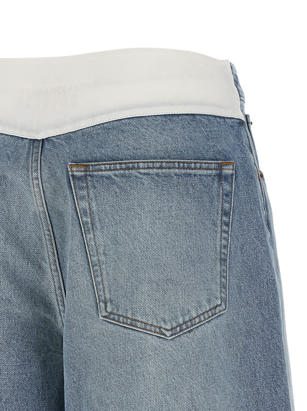 Mm6 Maison Margiela White Carré Bermuda Shorts Bermuda and Short - Light Blue | 8560785f6b62ffbf6d1d51ca111206ad1d38053f