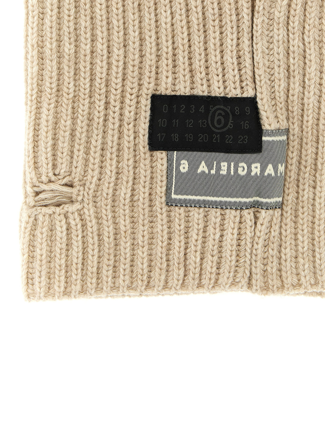 Mm6 Maison Margiela Distressed Wool Balaclava Hats - Beige | e52974d8bf723c24ed48b42b093bb70308abfe43