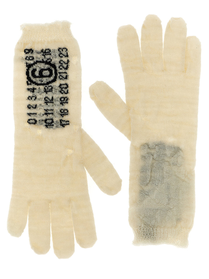 Mm6 Maison Margiela Numeric Signature Mm6 Gloves - White/Black | 2ccdd6dc1238b12ba54ed2bb9aff93e51c43a182