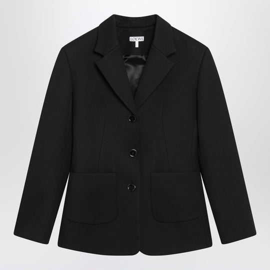 Black Wool Twill Jacket