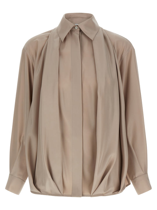 Silk Draped Shirt Shirt And Blouse Pink