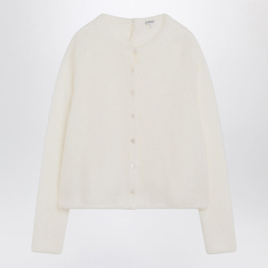 White Mohair-Blend Cardigan