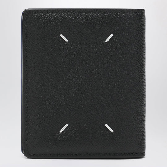 Black Four Stitches Small Wallet