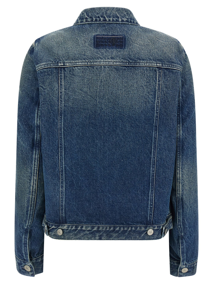 Mm6 Maison Margiela Numeric Signature Mm6 Puffer Jackets - Blue | 8d2573f51da9437918260f1f6d010d95c02d2558