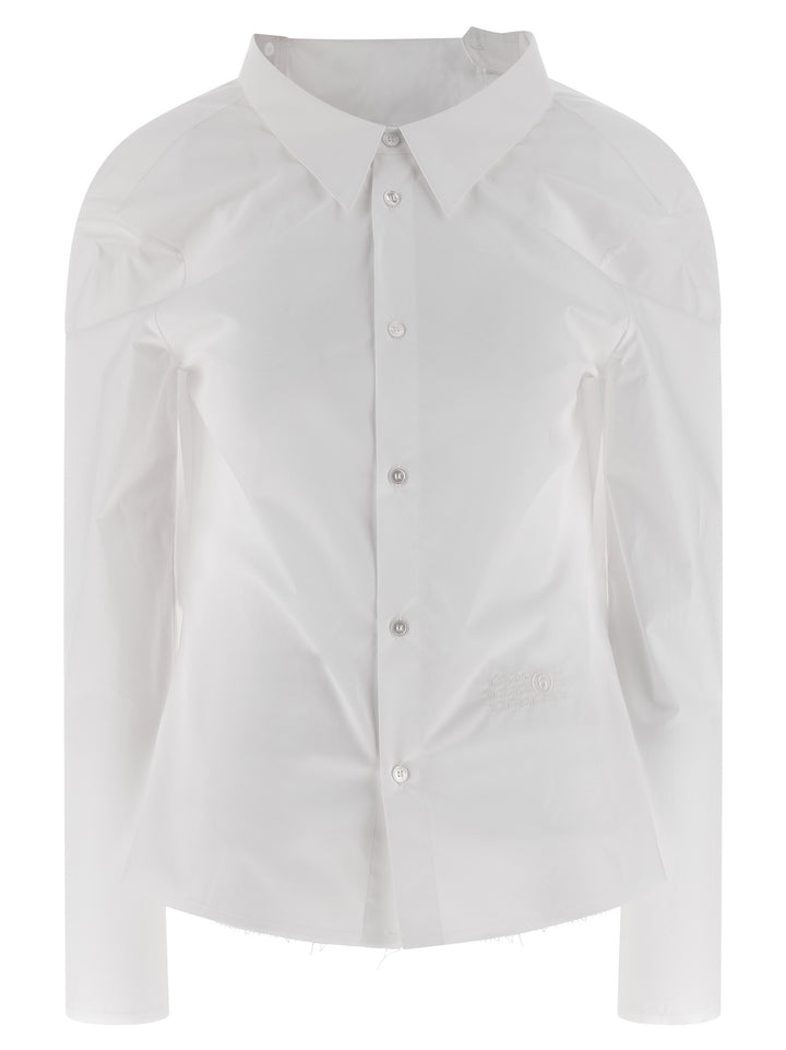 Mm6 Maison Margiela Numeric Signature Mm6 Shirt and Blouse - White | 8a10ca395cf383e1cacdb3daa2d5b9e5fb01a3d3