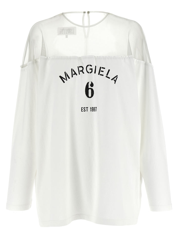 Mm6 Maison Margiela Tulle Insert T-shirt - White | c3cf1a011384aa5ee013cd9c8139bad336c5c61a