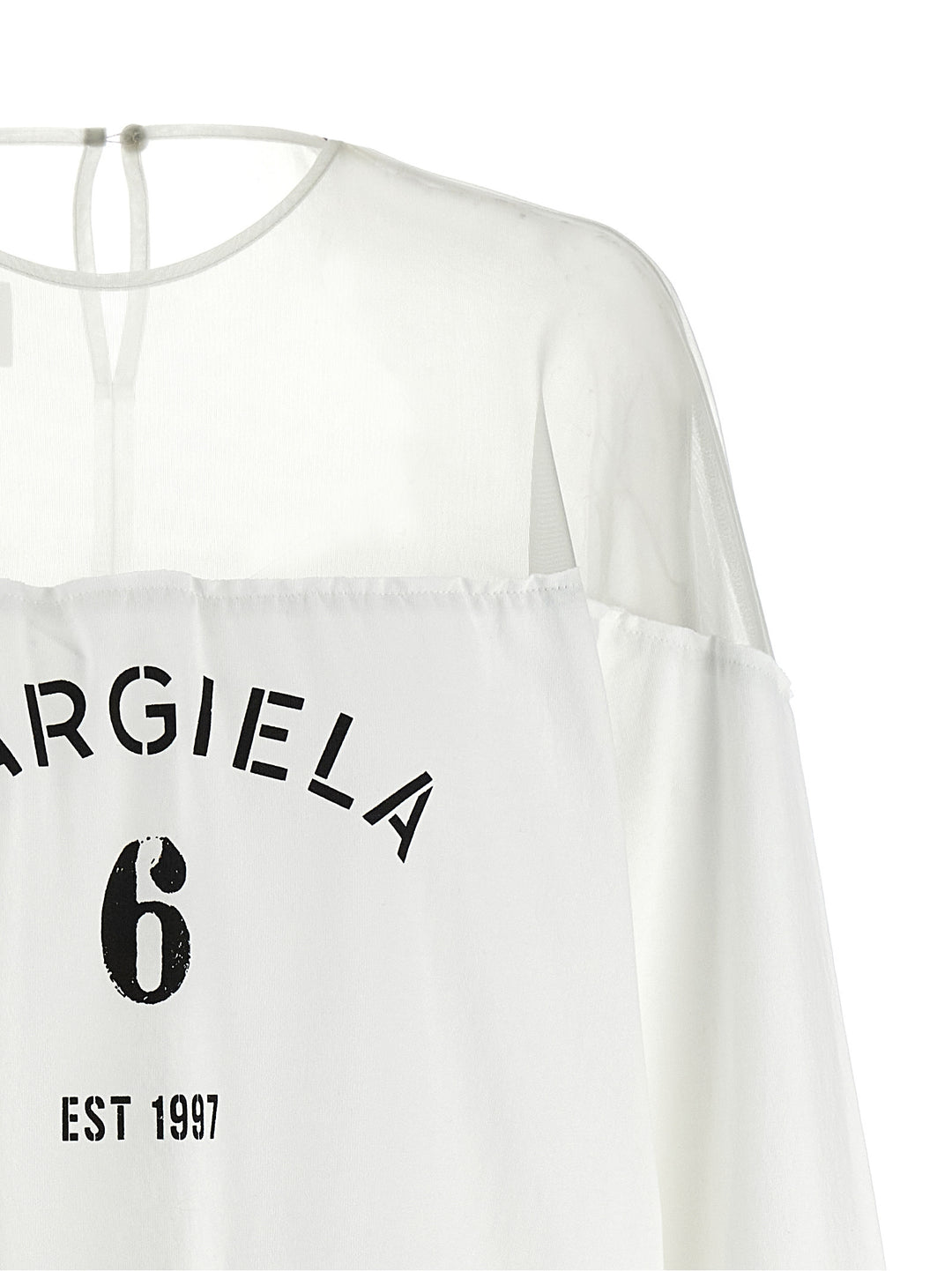 Mm6 Maison Margiela Tulle Insert T-shirt - White | 550fde8ee1a3cd0ee136bc1750b1206b3830358e