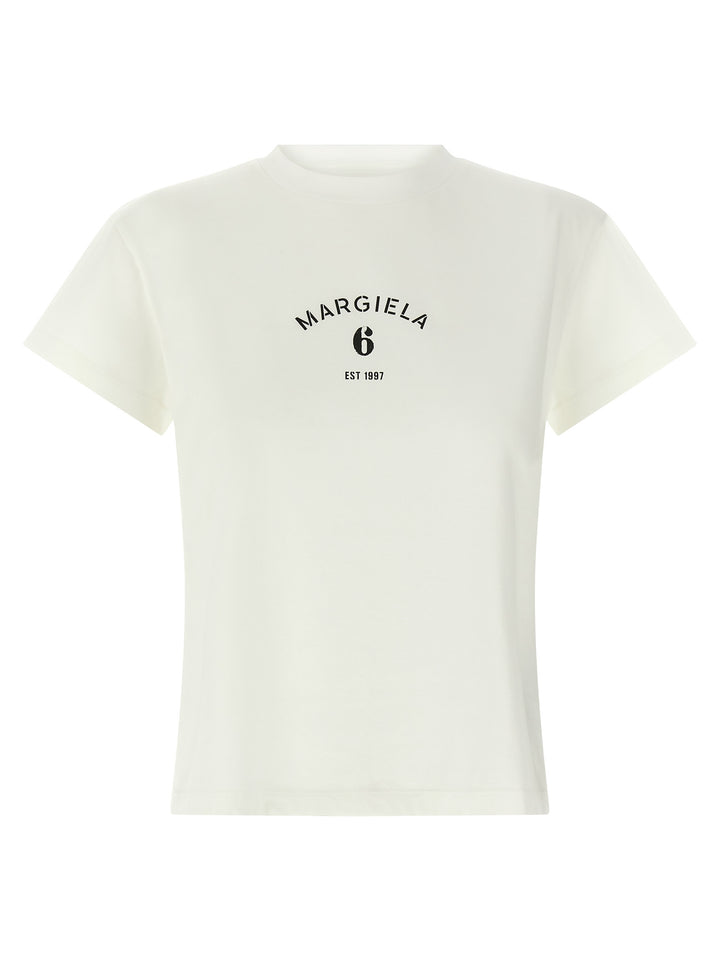 Mm6 Maison Margiela Logo Print T-shirt - White | deaddf7e813bfe78240e3a12ec3206c2e09f3bb6