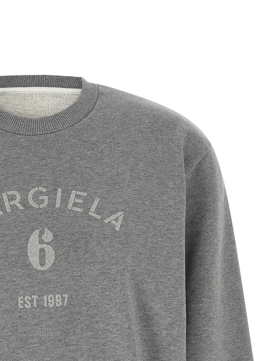 Mm6 Maison Margiela Logo Print Sweatshirt - Gray | 5d587fbde2ac7cb28e08a457486d8af5cf24434c