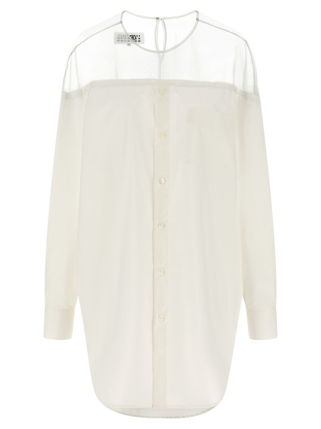 Mm6 Maison Margiela Tulle Insert Shirt Shirt and Blouse - White | fbe6cc27eb8a1a20e32d4a7646e1dd57c6cf27fc