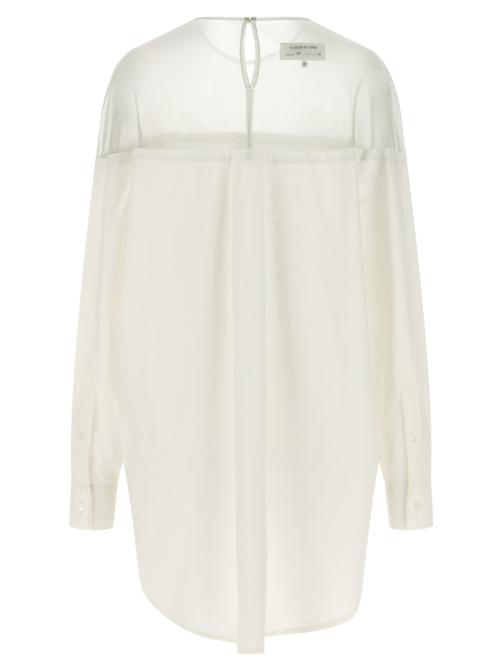 Mm6 Maison Margiela Tulle Insert Shirt Shirt and Blouse - White | d6d9601ec0ce187bfb79fcb9728c86c8f27c3328