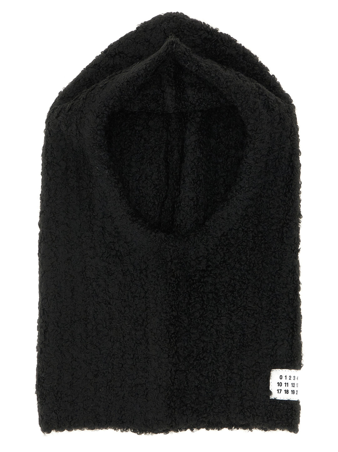 Mm6 Maison Margiela Bouclé Balaclava With Logo Hats - Black | c784811a476b860de9ff160b624651f15620e18e