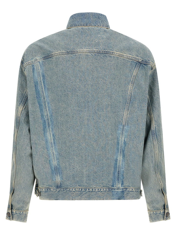 Maison Margiela Taped Puffer Jackets - Blue | e470354510ba0290d952317ebfe812b3ff786bdf