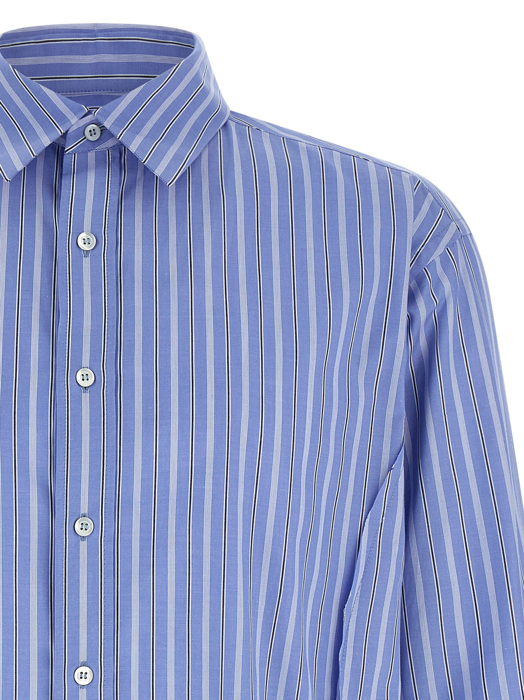 Maison Margiela Striped Cotton Shirt Shirt and Blouse - Light Blue | 90f6ab859547ca63327590d367356dcda6d3bb03