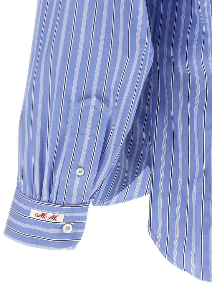Maison Margiela Striped Cotton Shirt Shirt and Blouse - Light Blue | 1df2341172a5b386267dab0910c5da1009179ef0