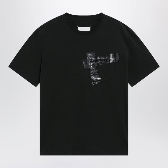 Taped Cotton Jersey T-Shirt In Black