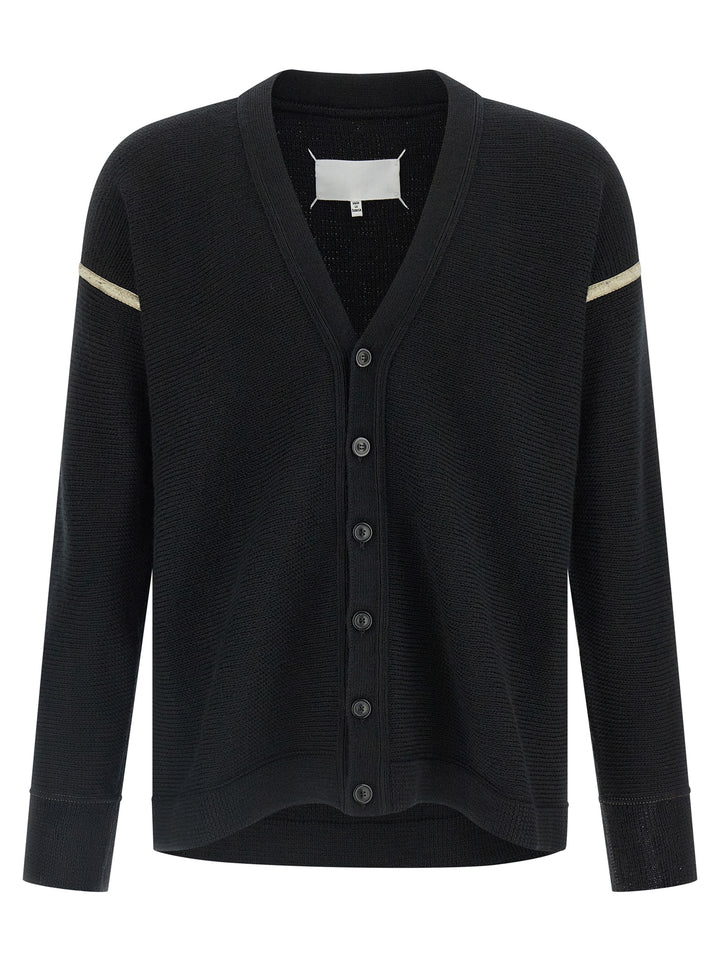 Maison Margiela Elbow Patch Cardigan Sweaters and Cardigans - Black | 0550b6ccf04b528e754993cb576e727d29d231b8