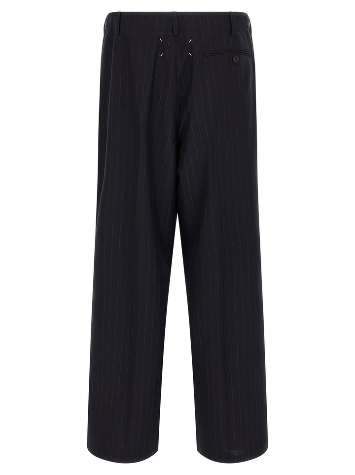 Maison Margiela Pinstripe Pants - Blue | 14ad451547c54326c470c30796cf219f2c7ca6ee