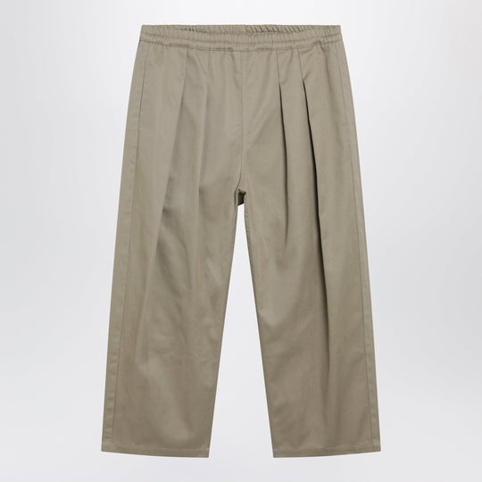 Low-Crotch Cotton Gabardine Trousers In Beige