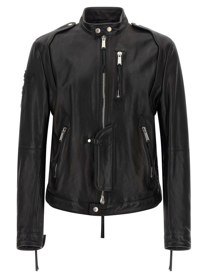 Dsquared2 Dsquared2 X Ducati Capsule Leather Jacket Puffer Jackets - Black | 0090c0e5ff27f6d3b2e191515e24f332a5b6cfac