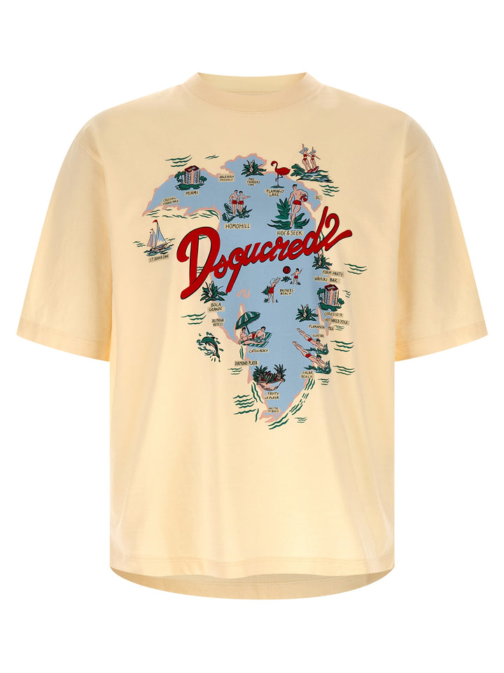 Dsquared2 Printed T-shirt - Beige | 508073bede00fa84aa63fd094f7144ed09a0672d